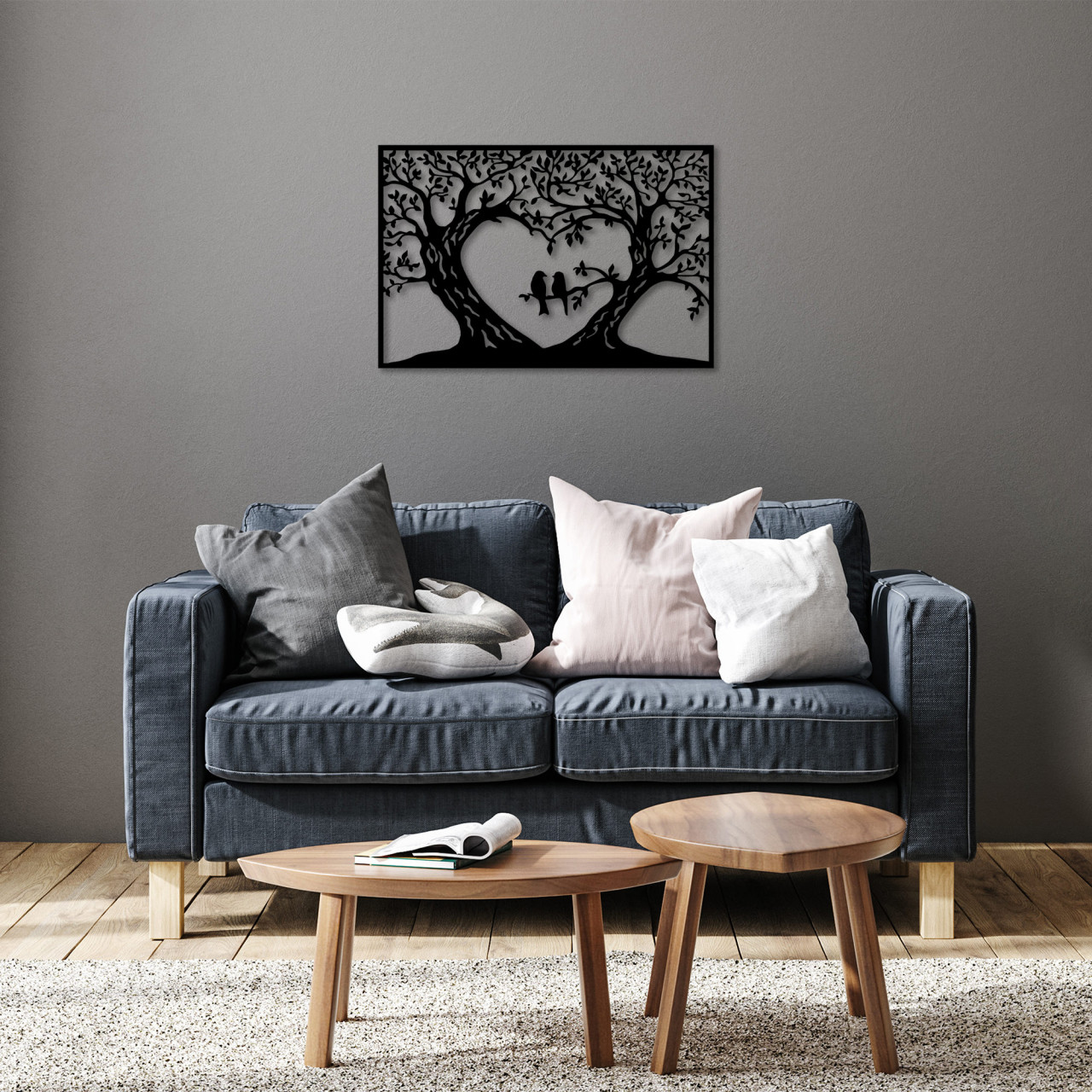 Poze Accesoriu decorativ de perete metalic Birds love - 280 S