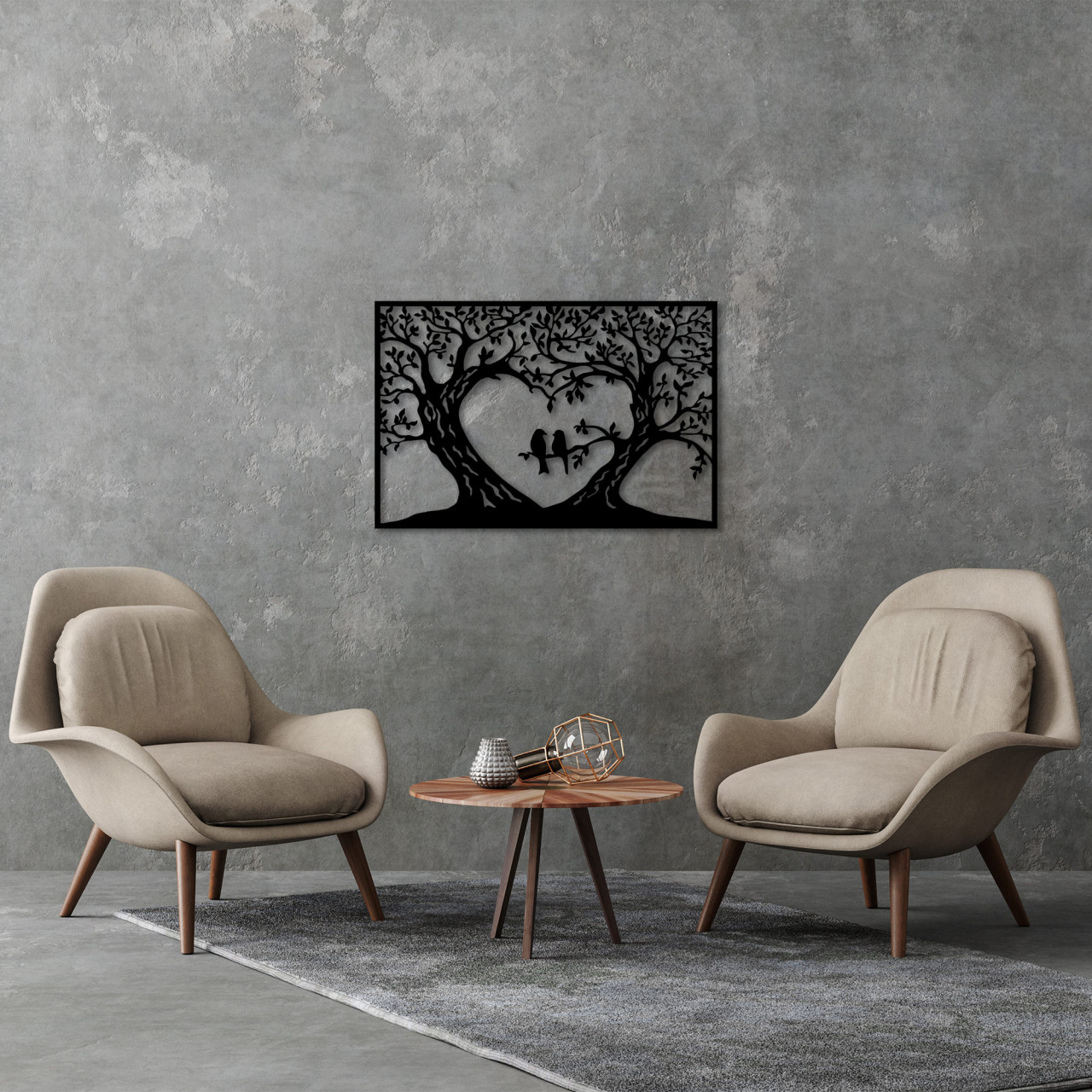 Poze Accesoriu decorativ de perete metalic Birds love - 280 S
