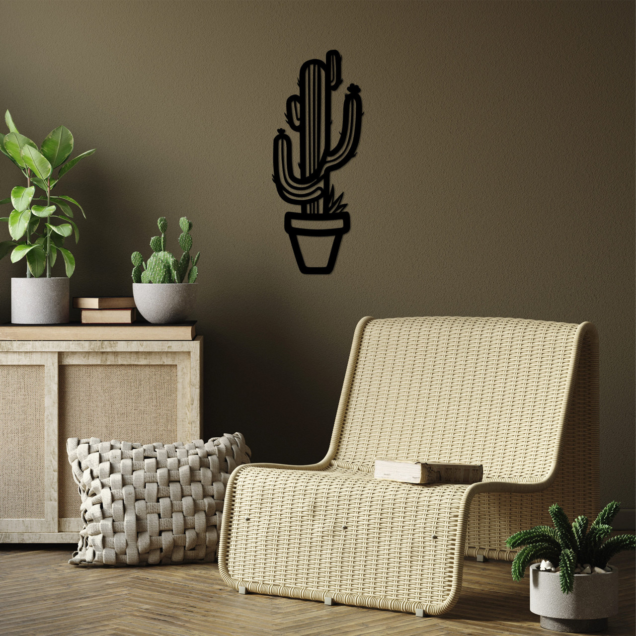 Poze Accesoriu decorativ de perete metalic Cactus - 475