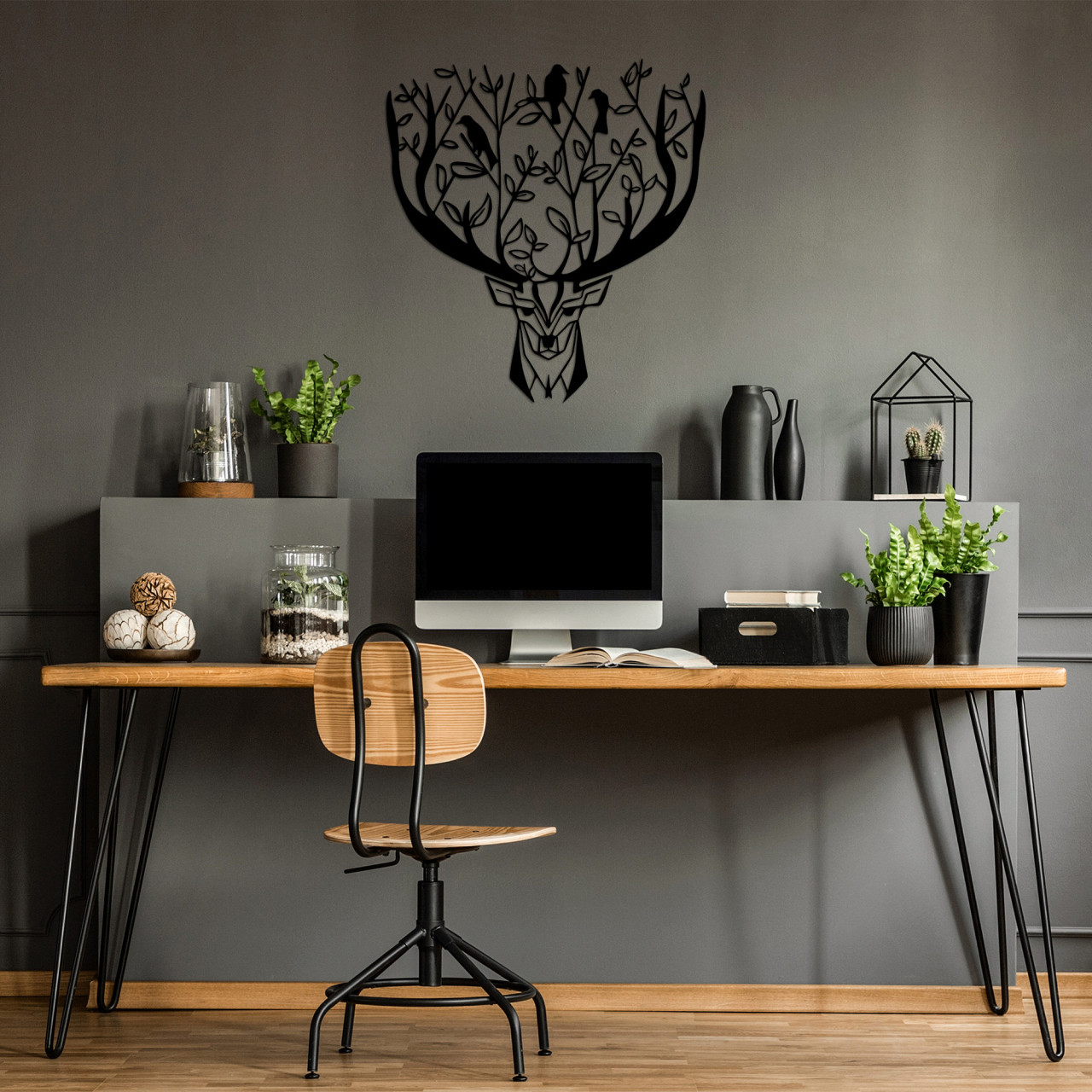 Poze Accesoriu decorativ de perete metalic Deer