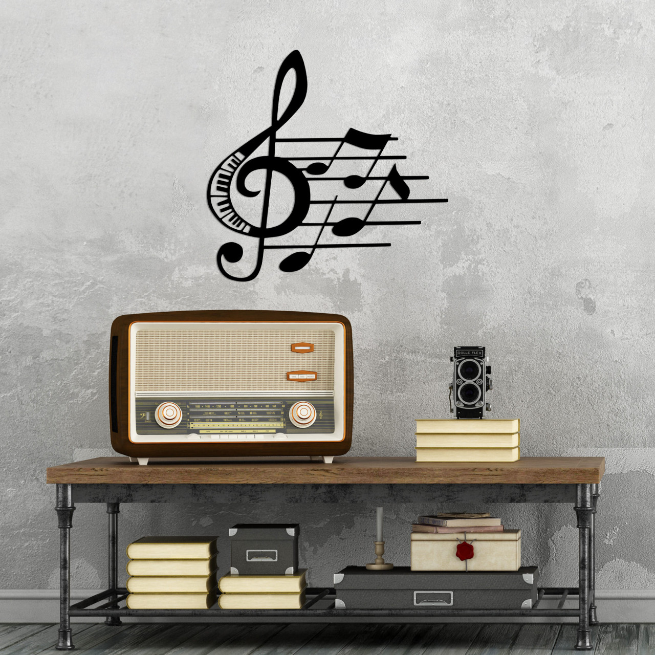 Poze Accesoriu decorativ de perete metalic Fast music - 527