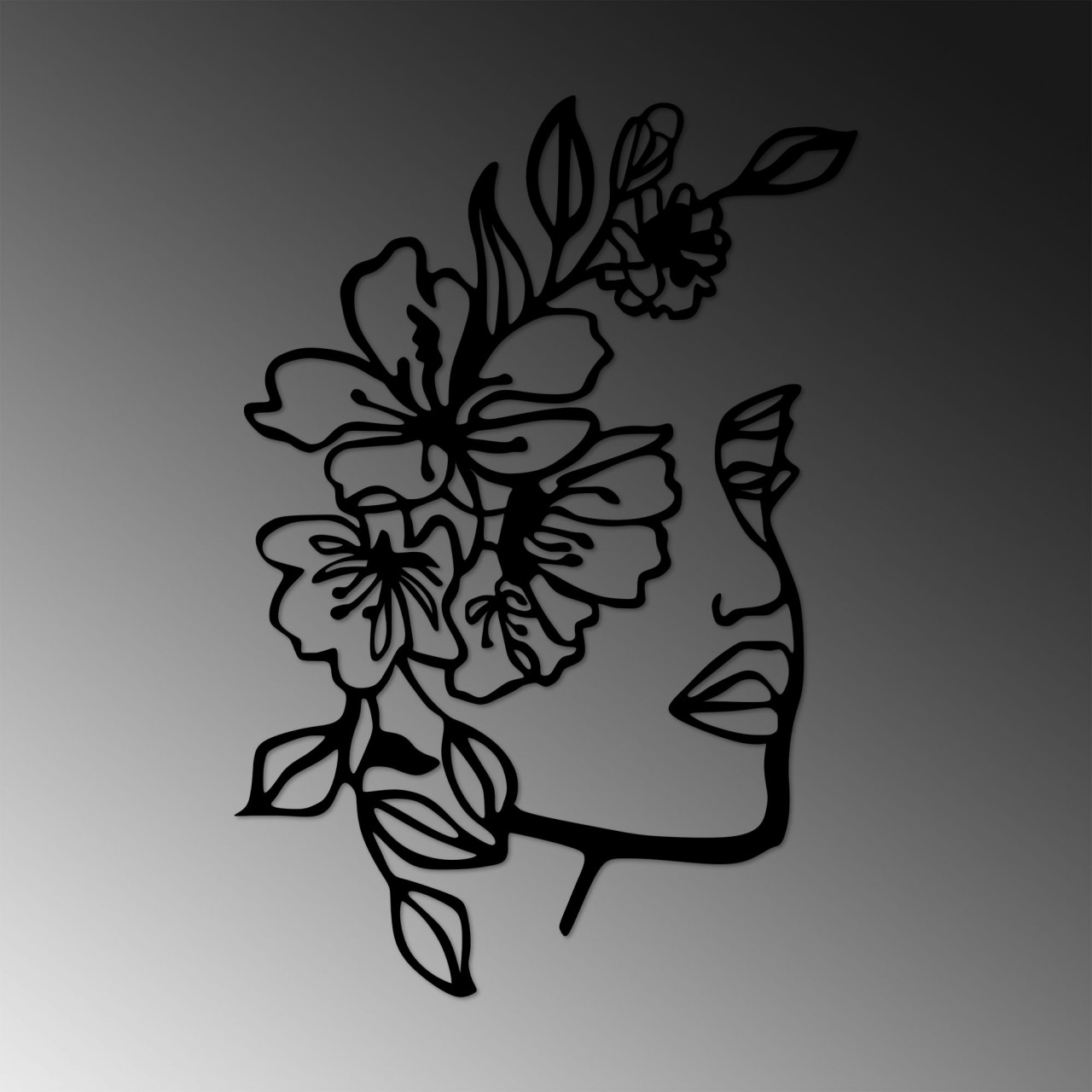Poze Accesoriu decorativ de perete metalic Flower women