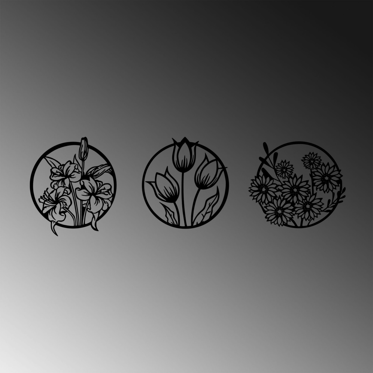 Poze Accesoriu decorativ de perete metalic Flowers - 273 M