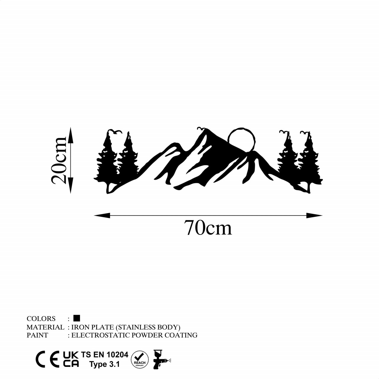 Poze Accesoriu decorativ de perete metalic Landscape 3