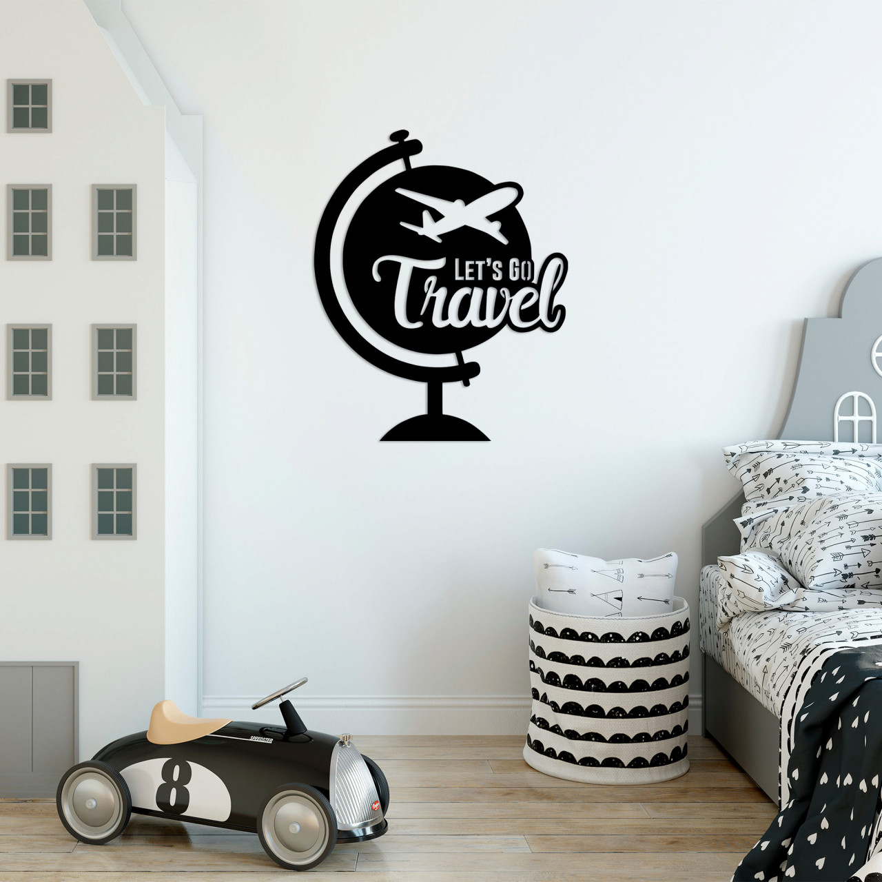 Poze Accesoriu decorativ de perete metalic Let'S Go Travel - 492