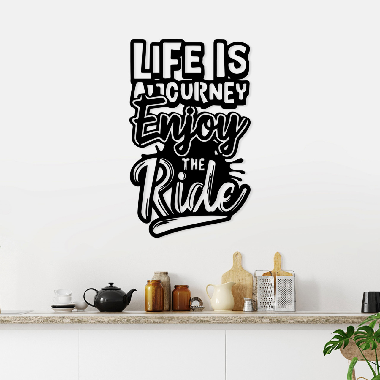 Poze Accesoriu decorativ de perete metalic Life is a journey