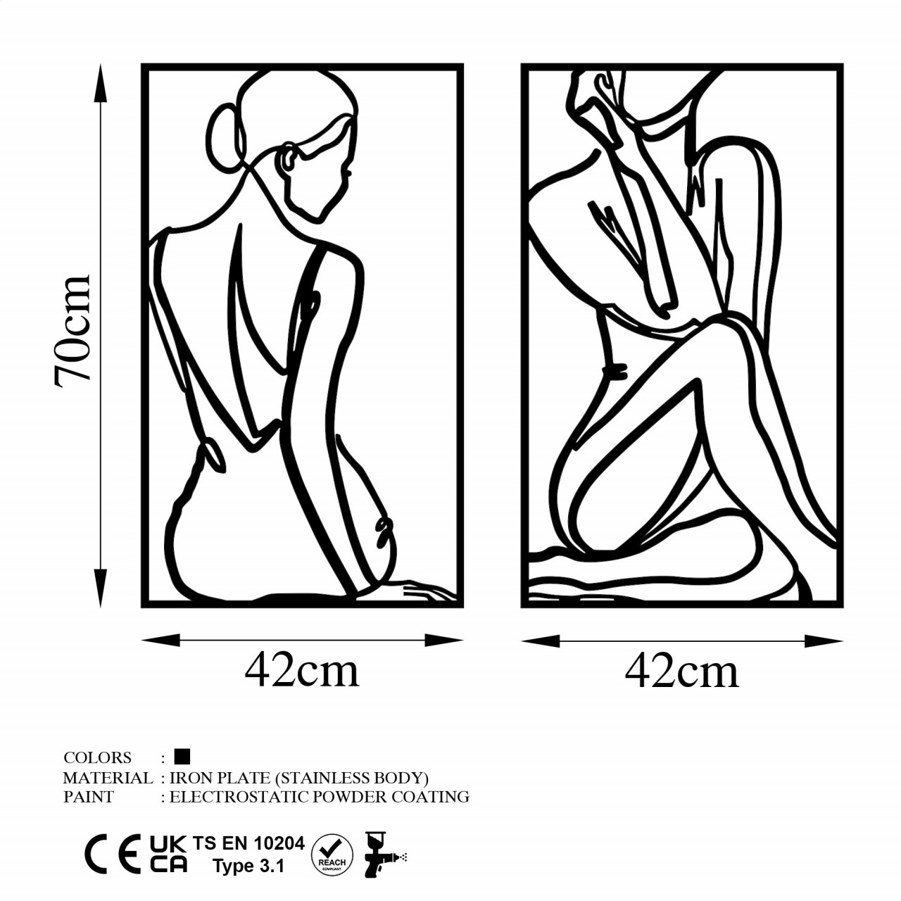 Poze Accesoriu decorativ de perete metalic Minimalist Female Body