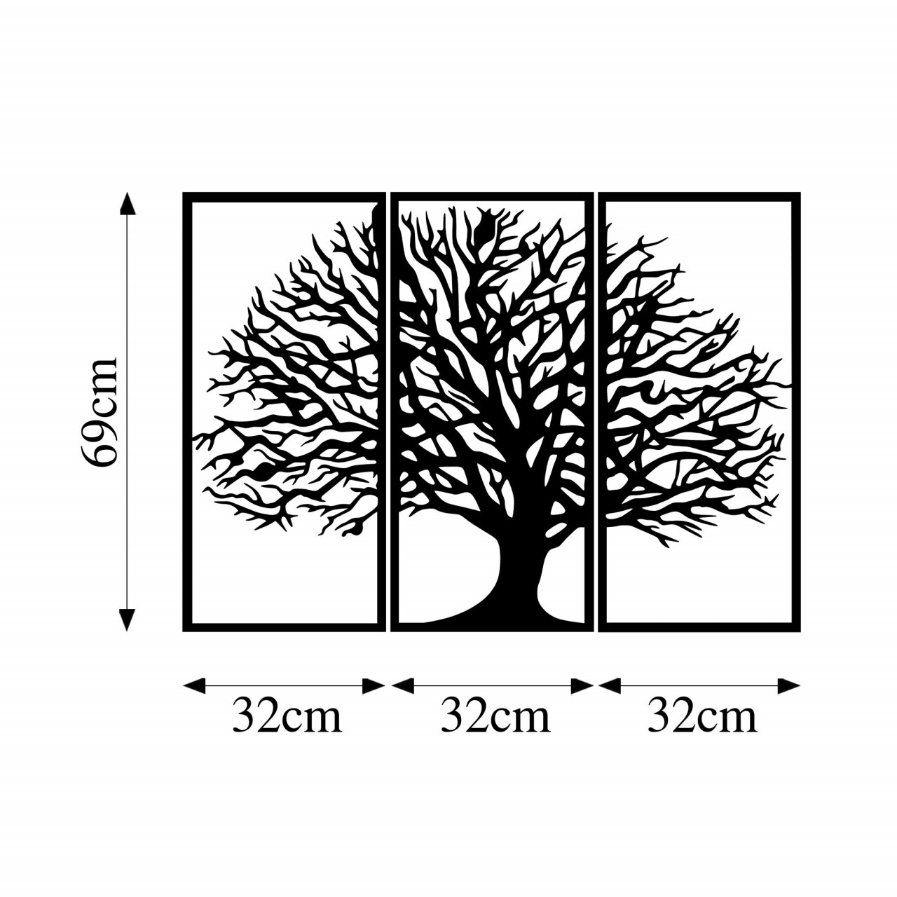 Poze Accesoriu decorativ de perete metalic Monumental Tree - 308