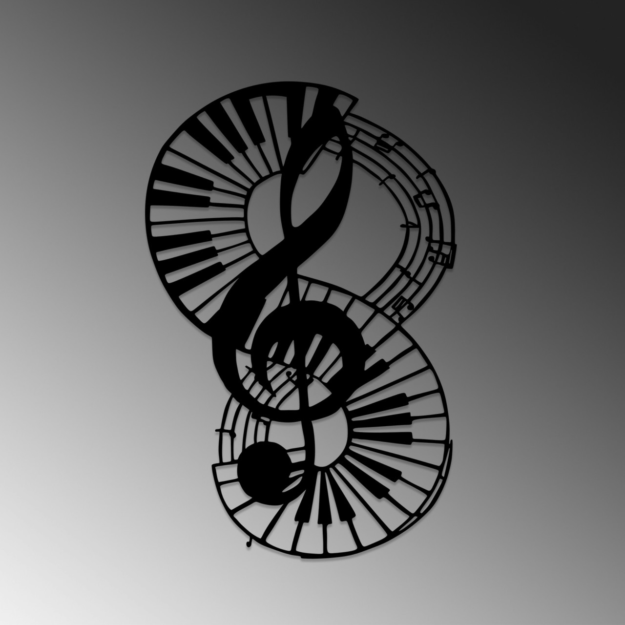 Poze Accesoriu decorativ de perete metalic Musical 4