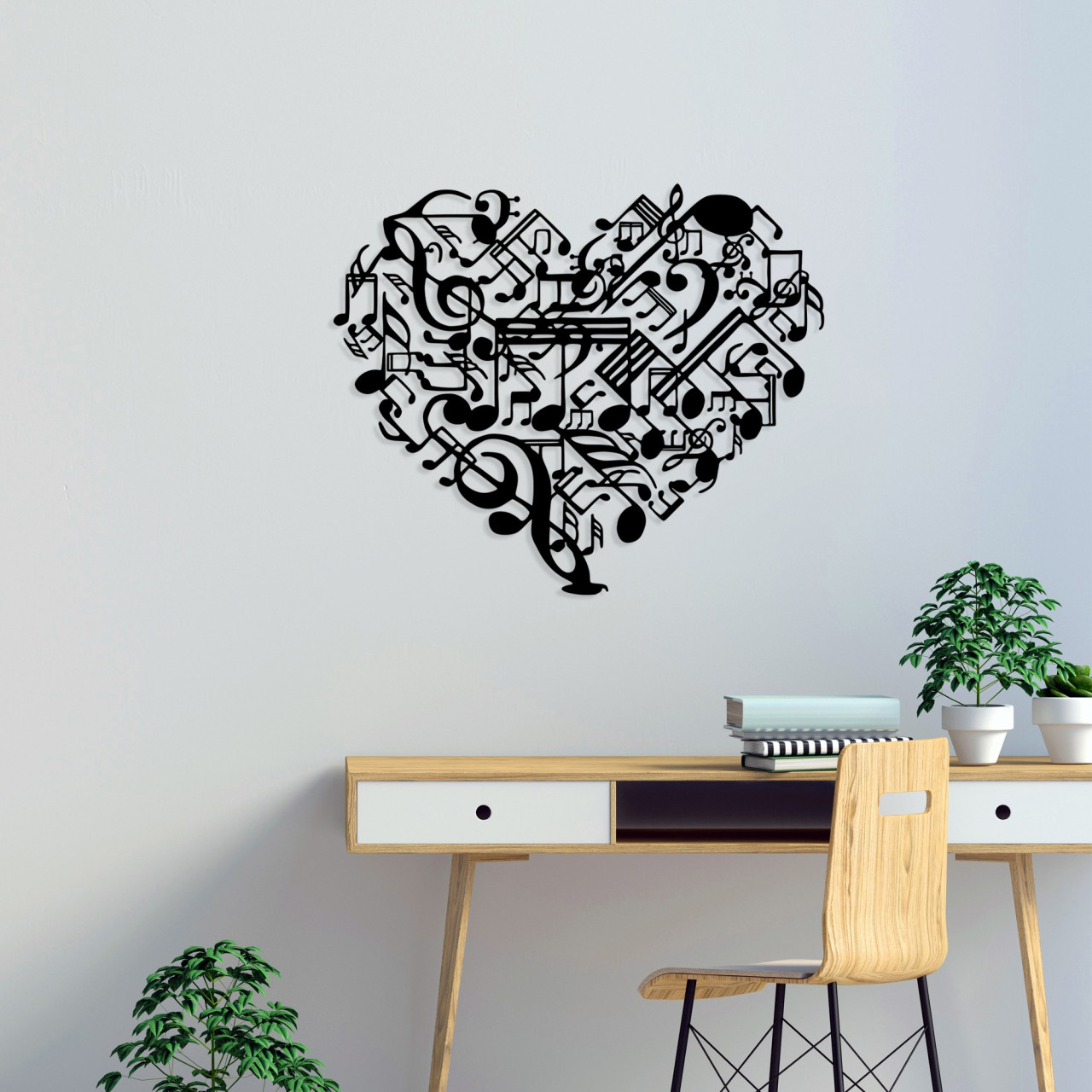 Poze Accesoriu decorativ de perete metalic Musical Heart