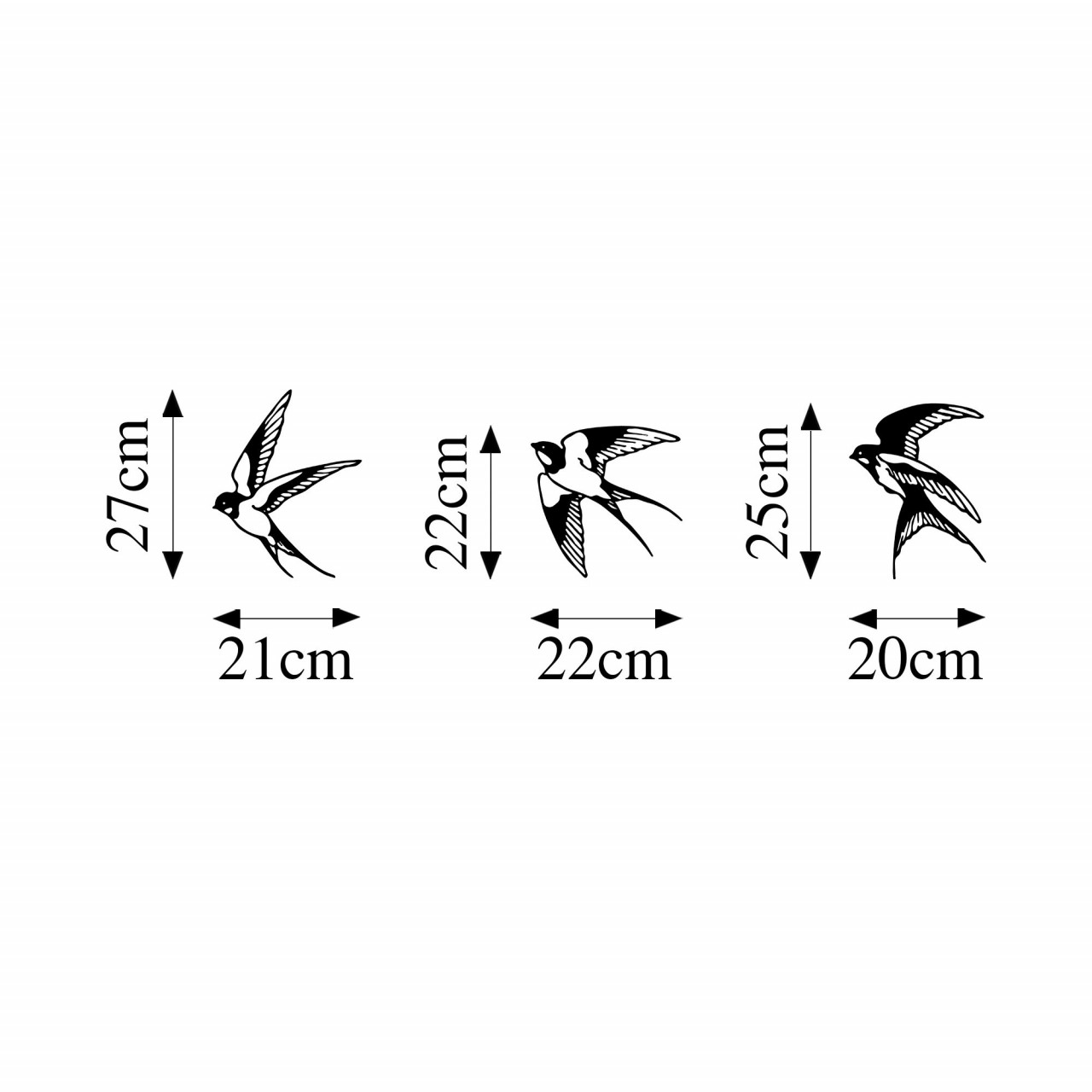 Poze Accesoriu decorativ de perete metalic Swallows - 294
