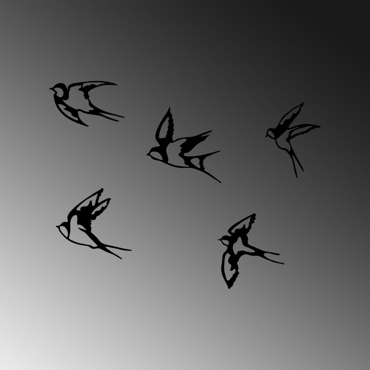 Poze Accesoriu decorativ de perete metalic Swallows - 303
