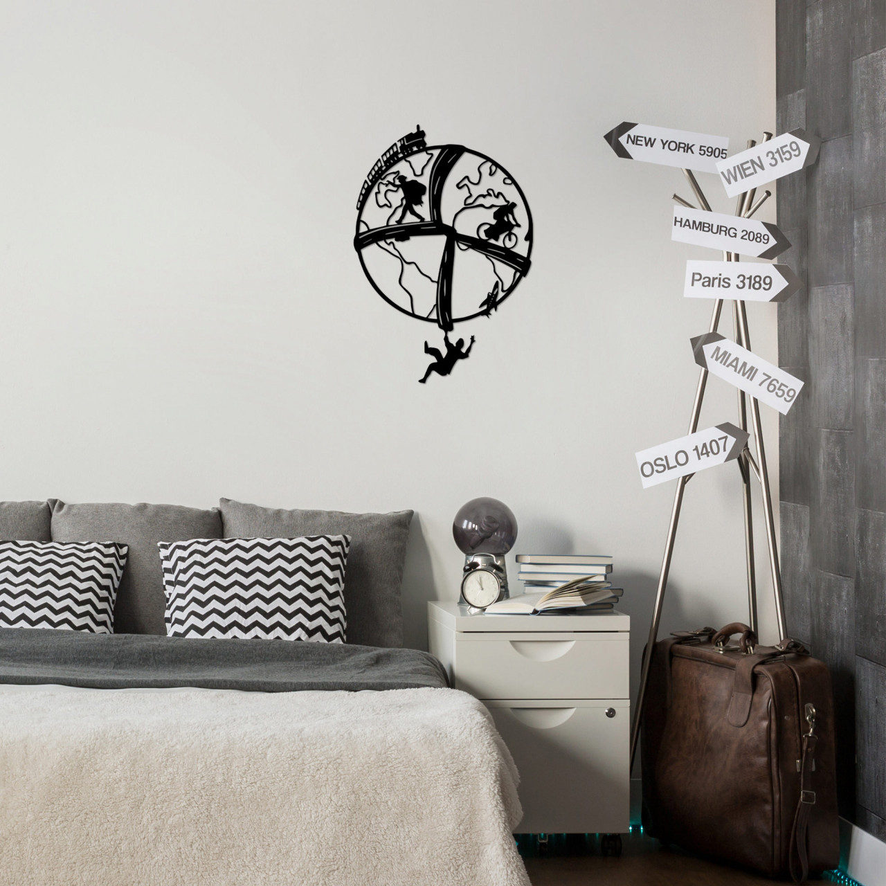 Poze Accesoriu decorativ de perete metalic Travel The World - 526