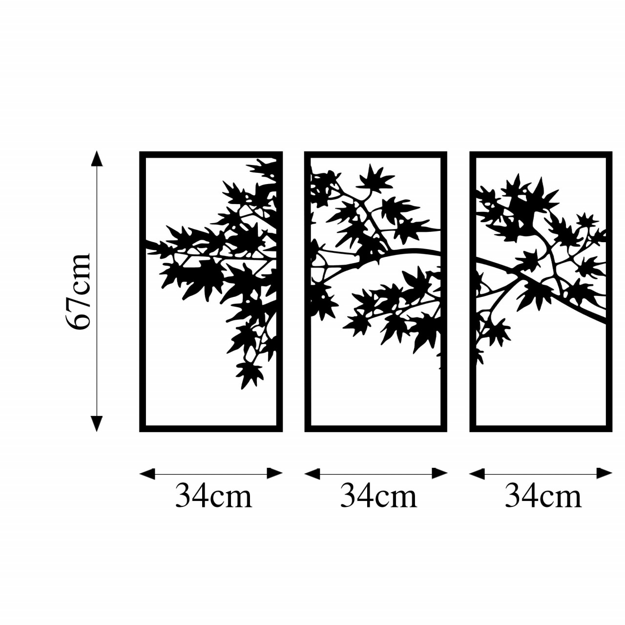 Poze Accesoriu decorativ de perete metalic Tree Branch - 281