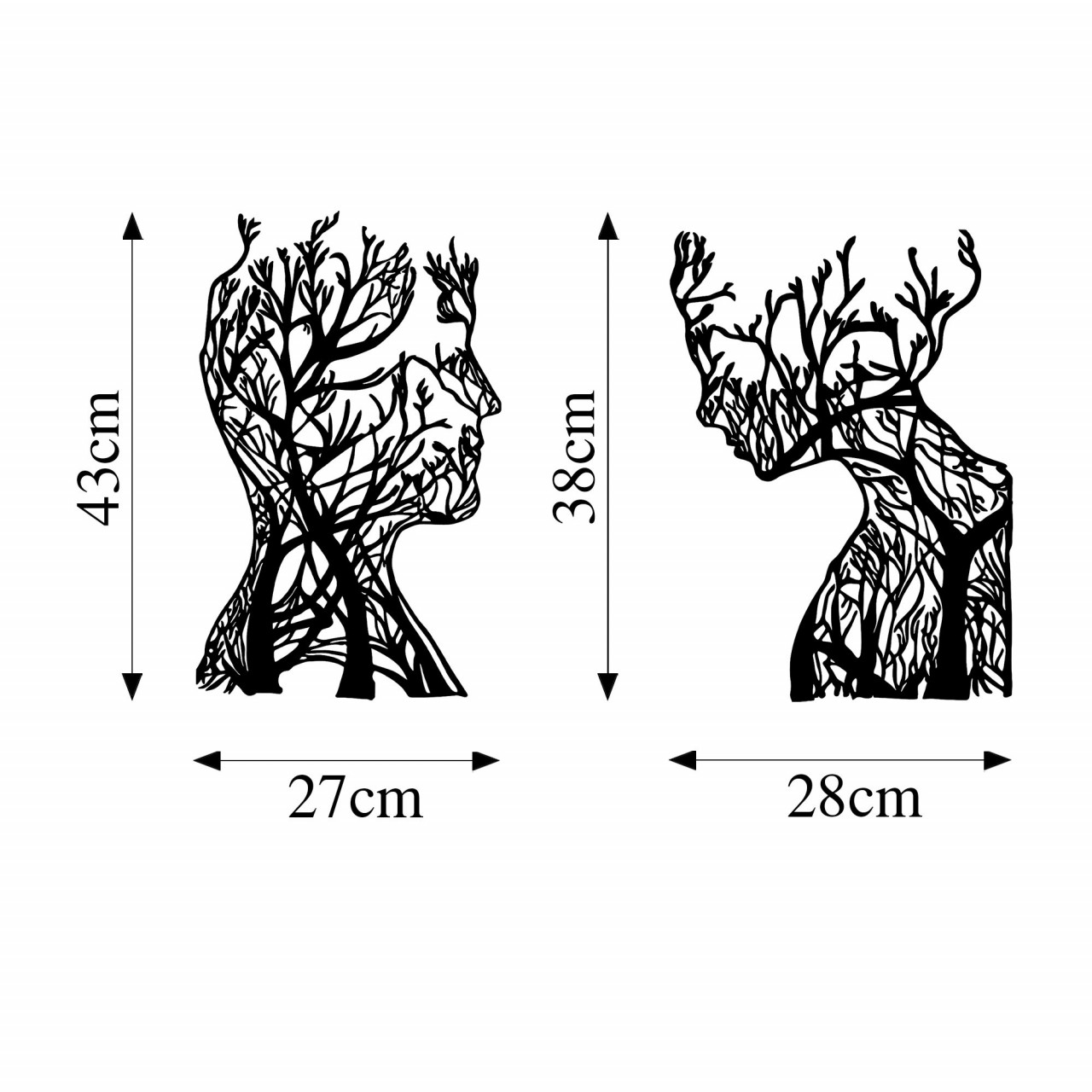 Poze Accesoriu decorativ de perete metalic Tree Man And Woman - 325