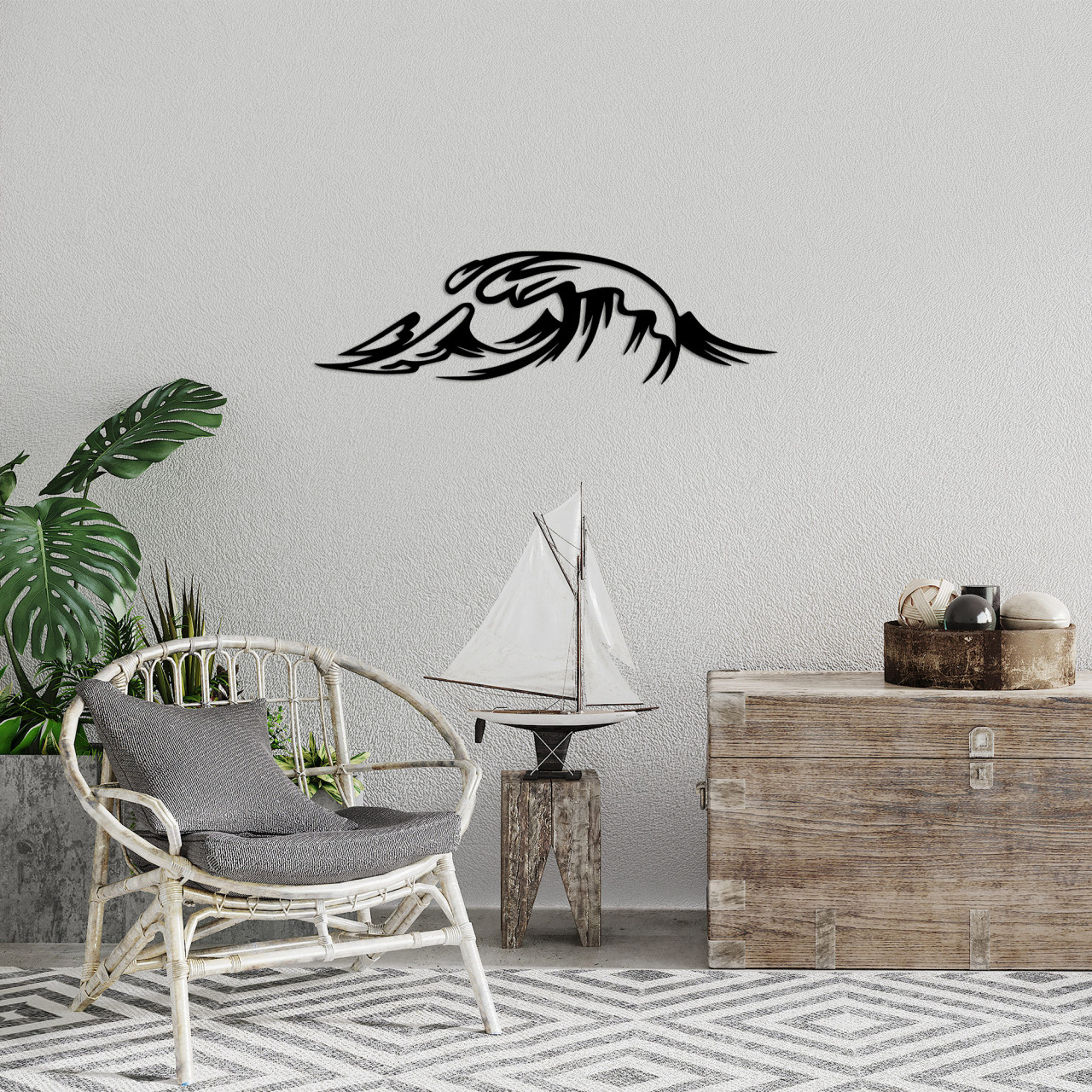 Poze Accesoriu decorativ de perete metalic Wave - 476