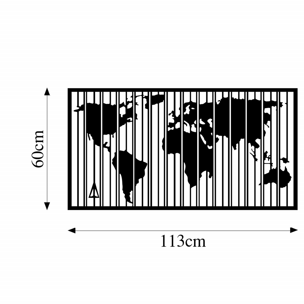 Poze Accesoriu decorativ de perete metalic Wold Map - 282 L