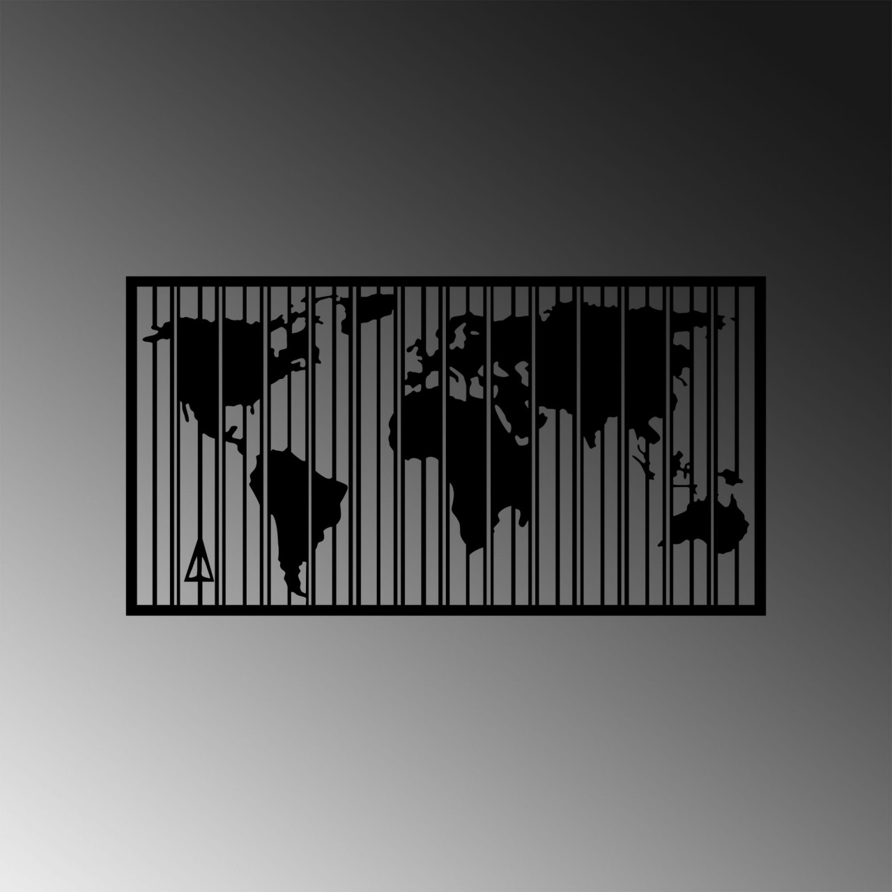 Poze Accesoriu decorativ de perete metalic Wold map - 284 S