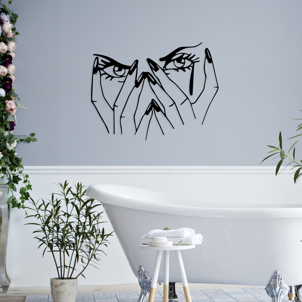 Poze Accesoriu decorativ de perete metalic Woman Eyes