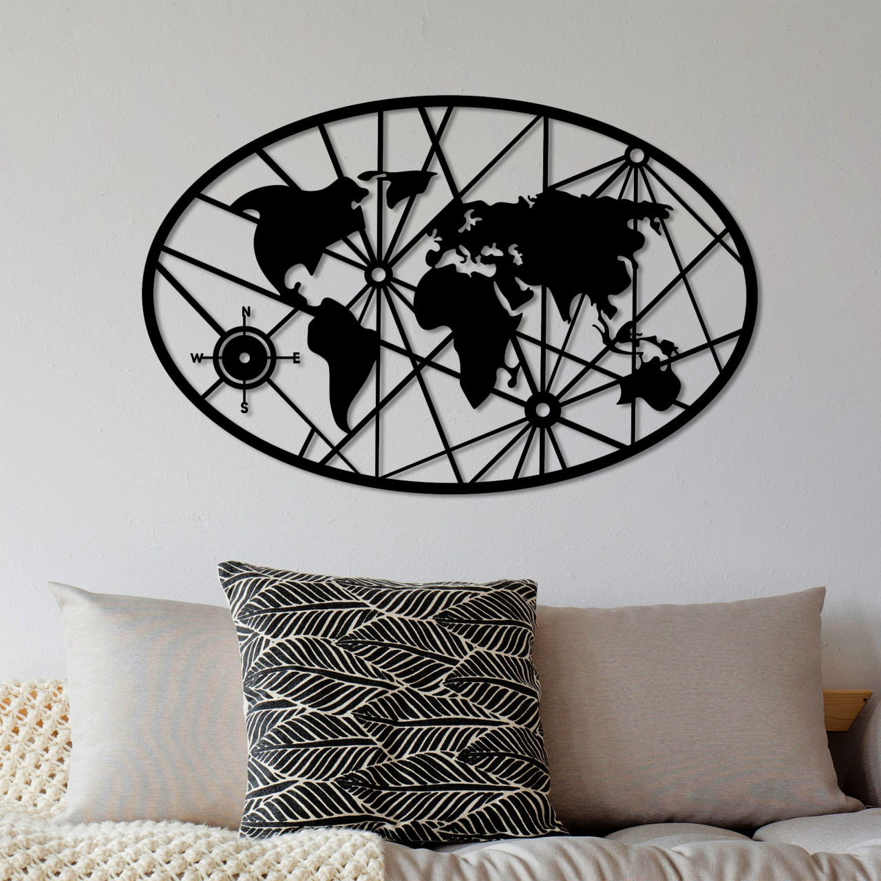 Poze Accesoriu decorativ de perete metalic World Map 8-L v2