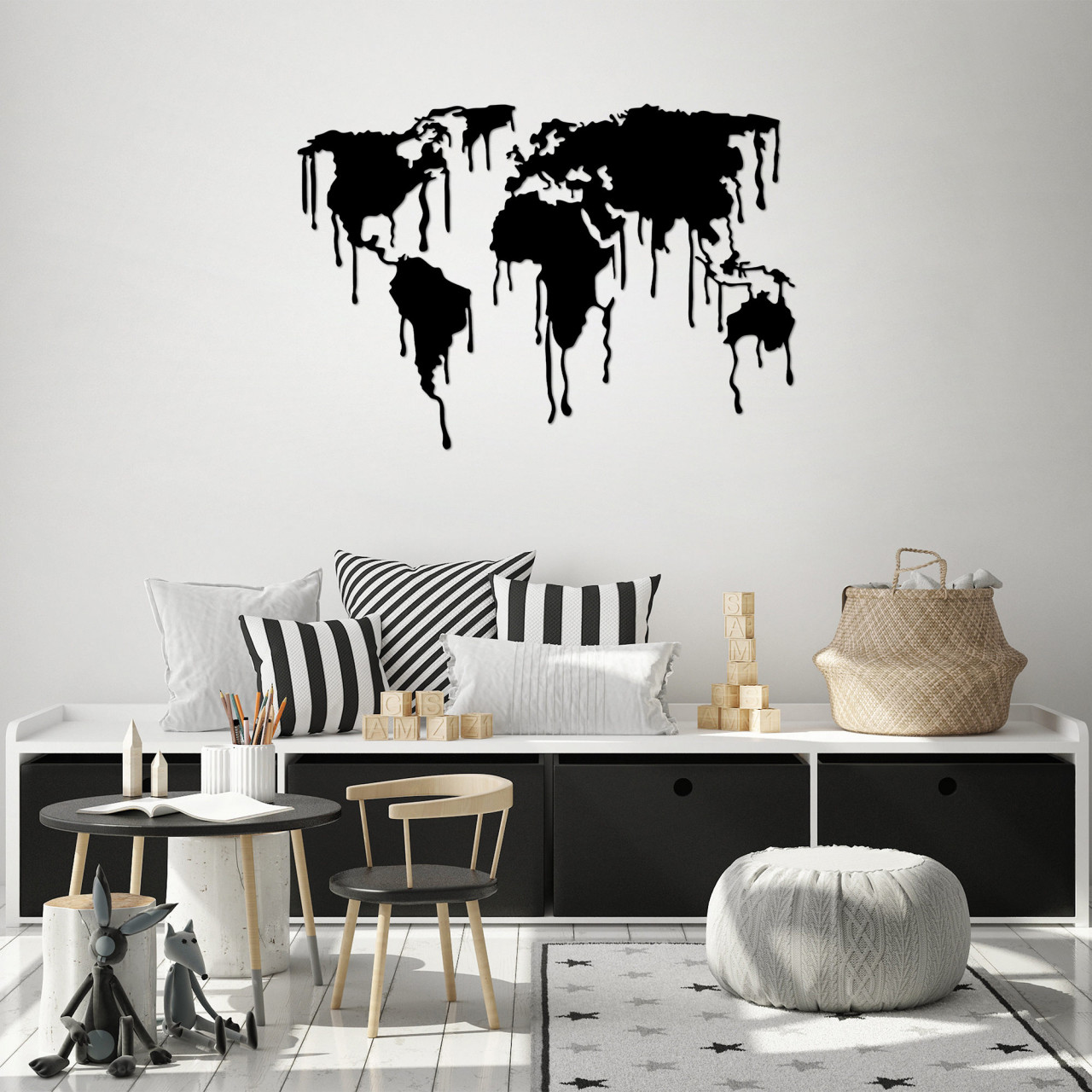 Poze Accesoriu decorativ de perete metalic World Map 8