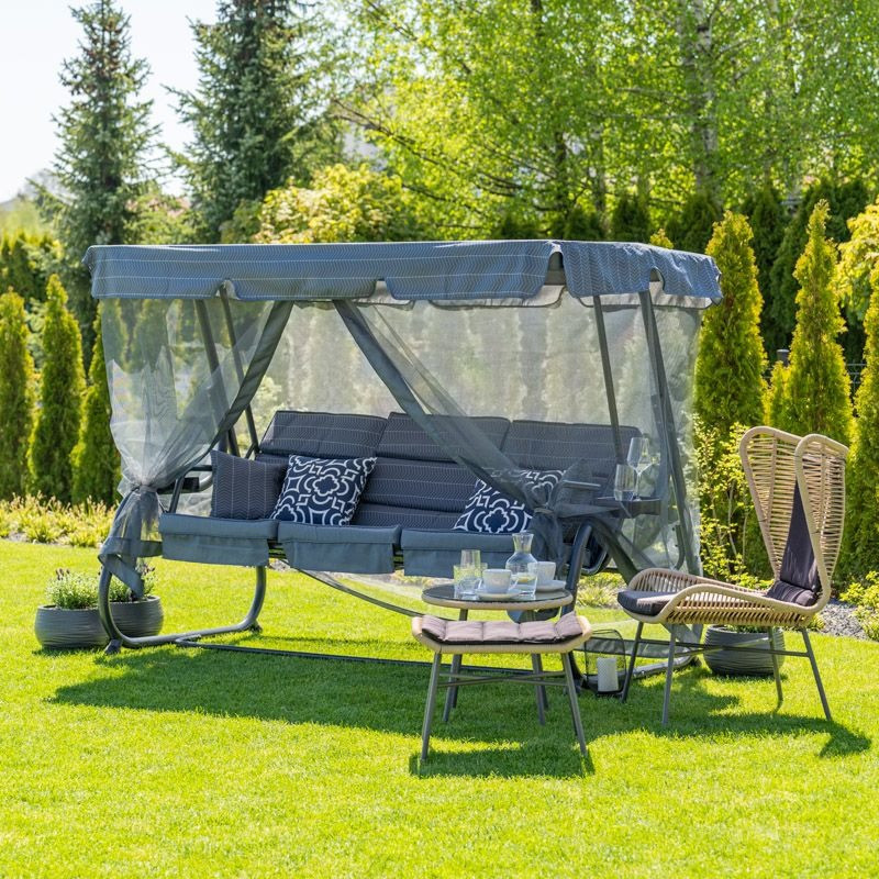 Poze Balansoar de terasa Ines B gri/bleumarin L215 cm