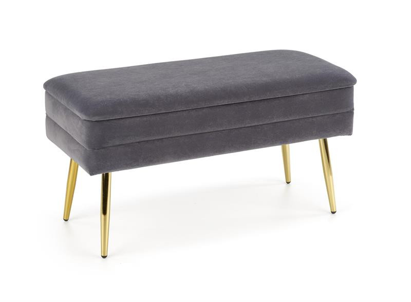 Poze Banca dormitor Velva gri/gold - H37 cm