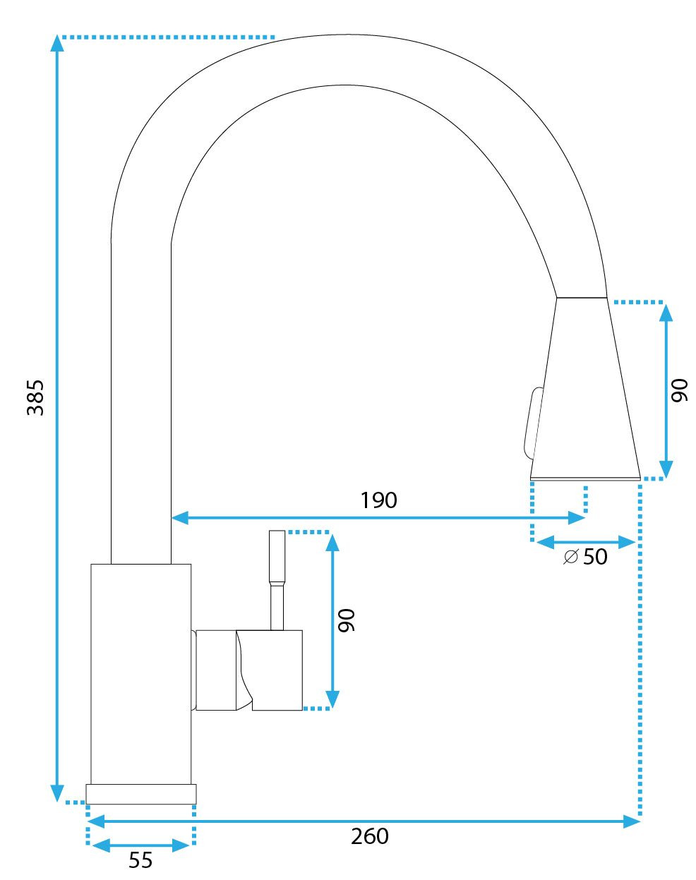 Poze Baterie Cross negru H38,5 cm