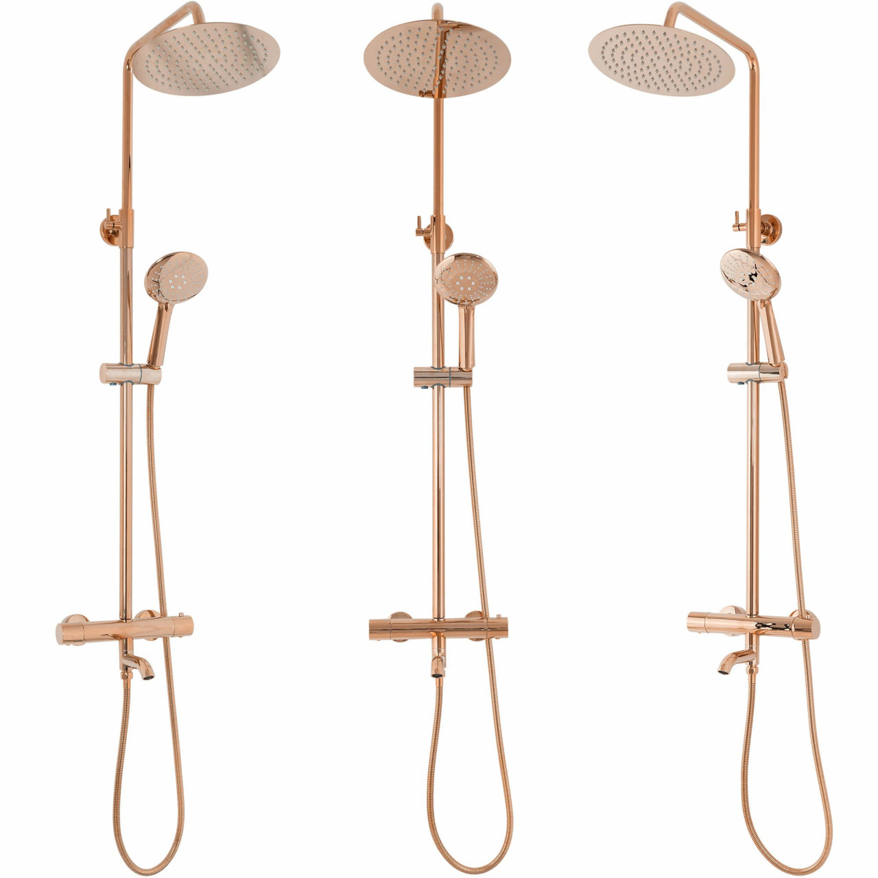 Poze Baterie de dus cu termostat Lungo roz gold