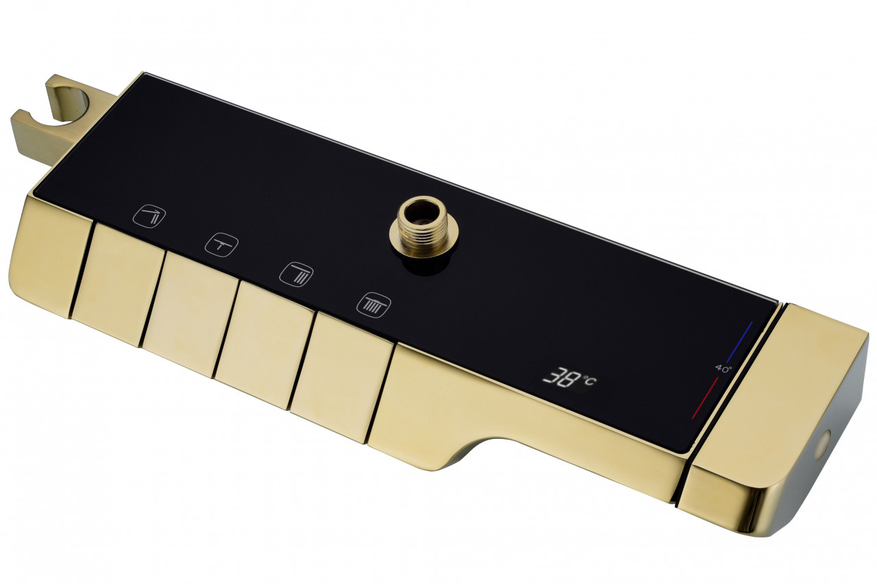 Poze Baterie de dus cu termostat Rob auriu periat