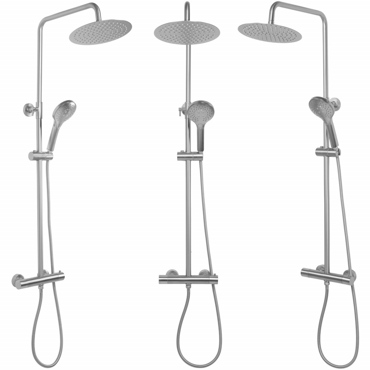 Poze Baterie de dus cu termostat Vincent argintiu periat