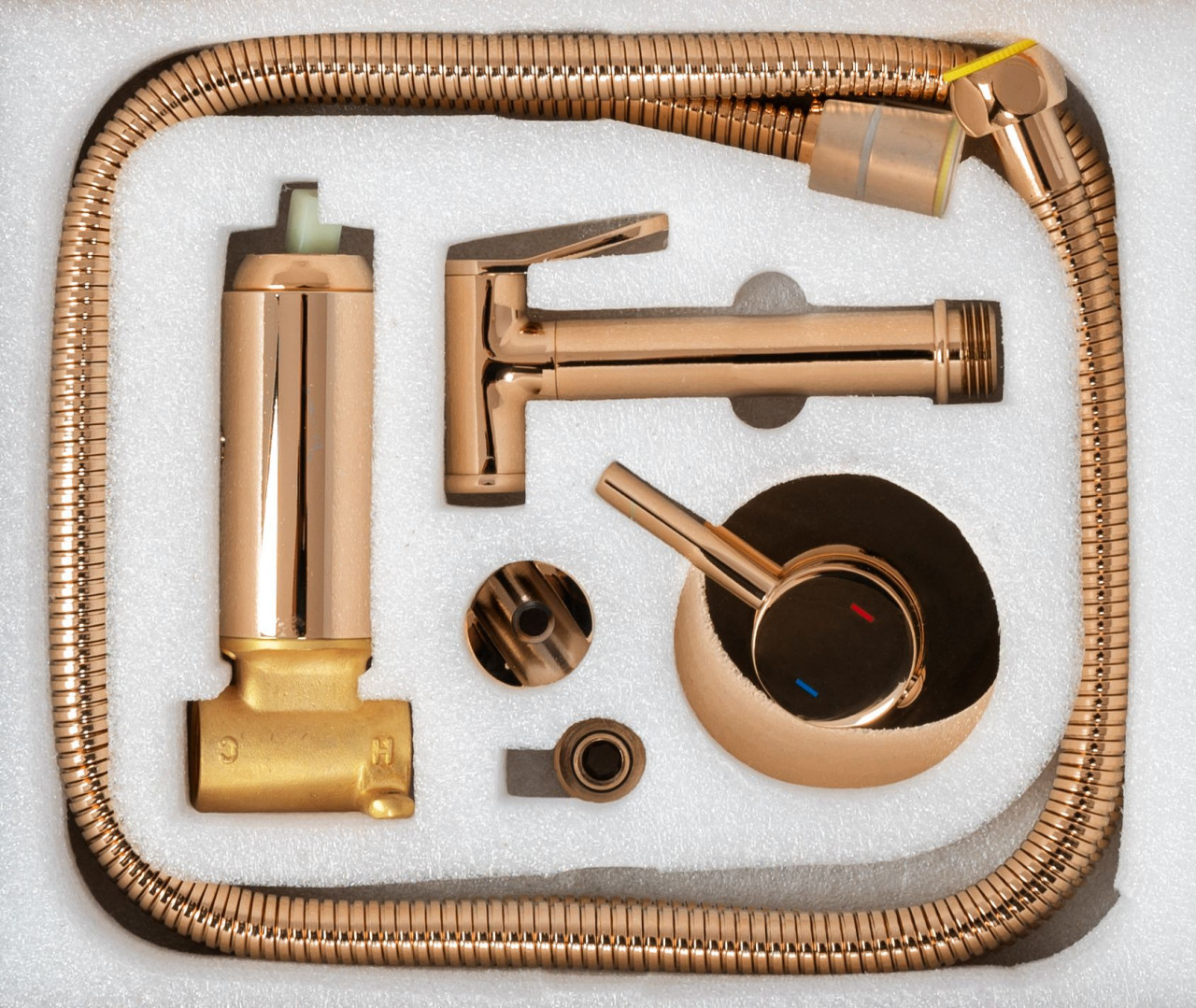 Poze Baterie pentru bideu Lungo Loop roz gold