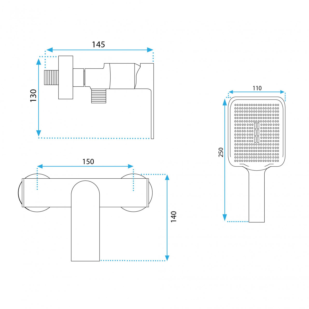 Poze Baterie pentru dus Hass negru