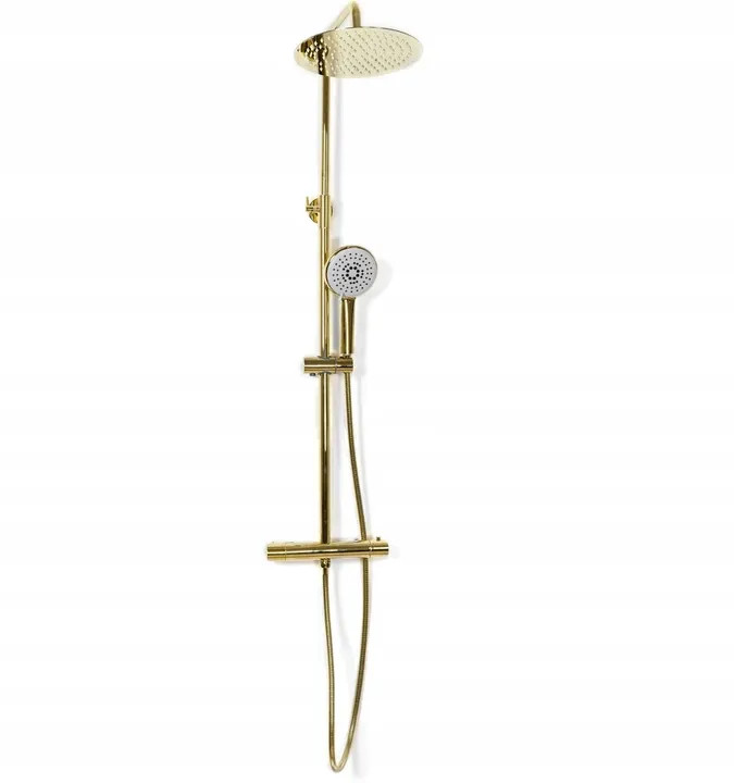 Poze Baterie pentru dus Vincent gold reglabila - H 123,5 cm