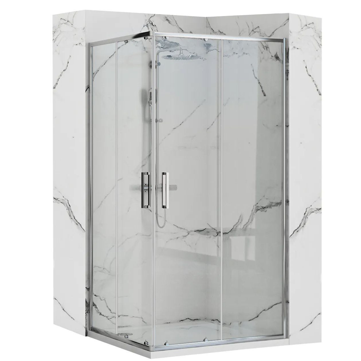 Poze Cabina de dus Punto argintie 80x100 cm