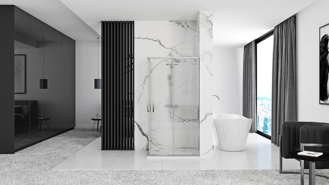 Poze Cabina de dus Punto argintie 80x100 cm
