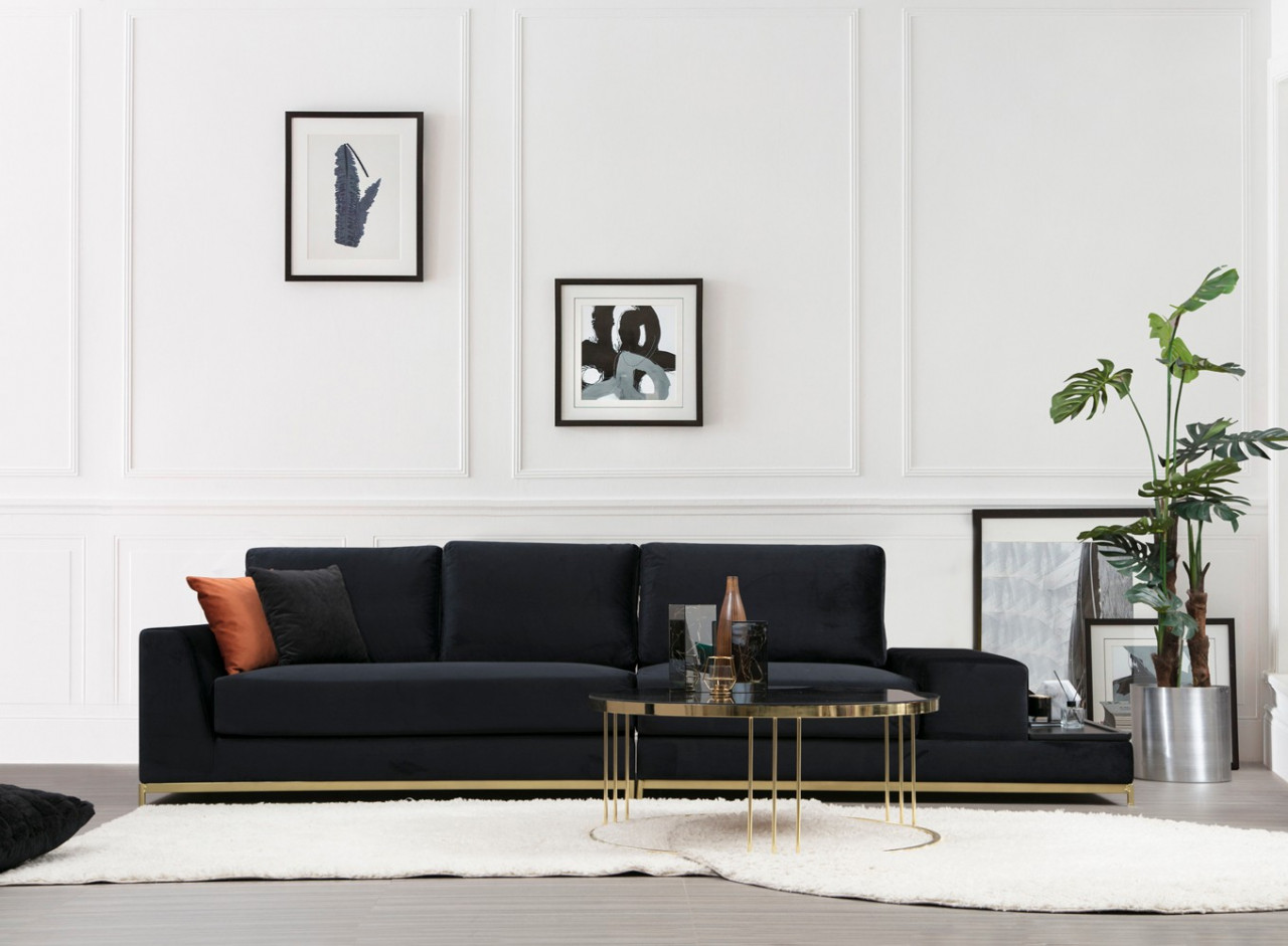 Poze Canapea 4 locuri Line neagra
