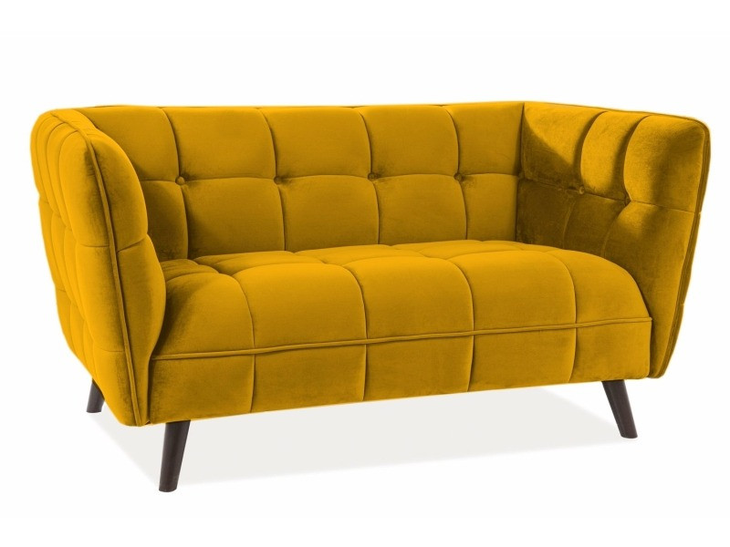 Canapea castello velvet 2 curry blu68/wenge