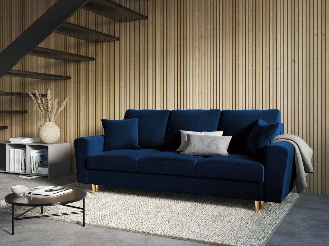 Poze Canapea extensibila 3 locuri Moghan catifea L235 cm