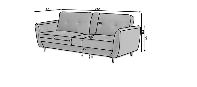 Poze Canapea extensibila Bellis – L220 x l90 x h83 cm