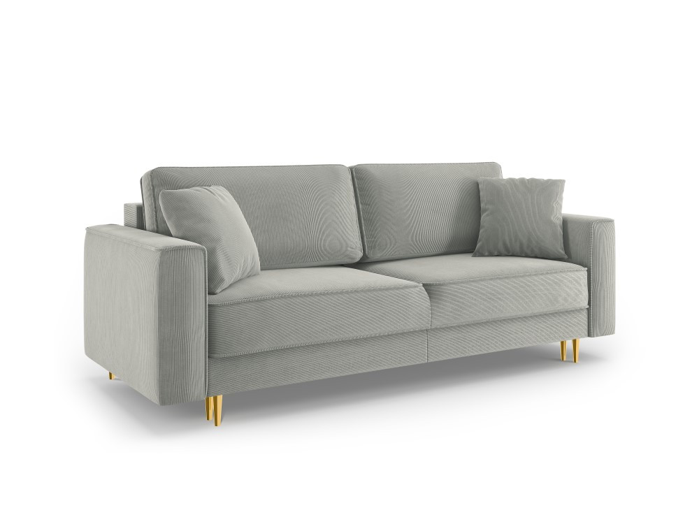 Poze Canapea Fano 3 locuri velvet/picioare gold – L233 x l102 x h89 cm