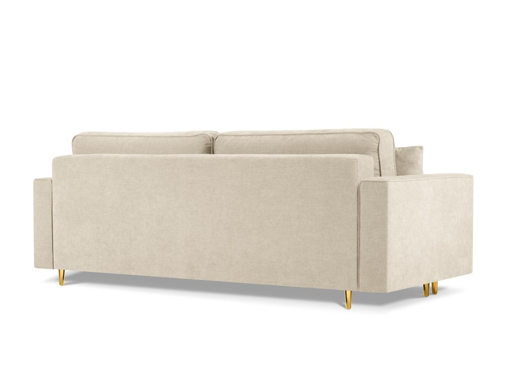 Poze Canapea tapitata Fano 3 locuri picioare gold – L233 x l102 x h89 cm
