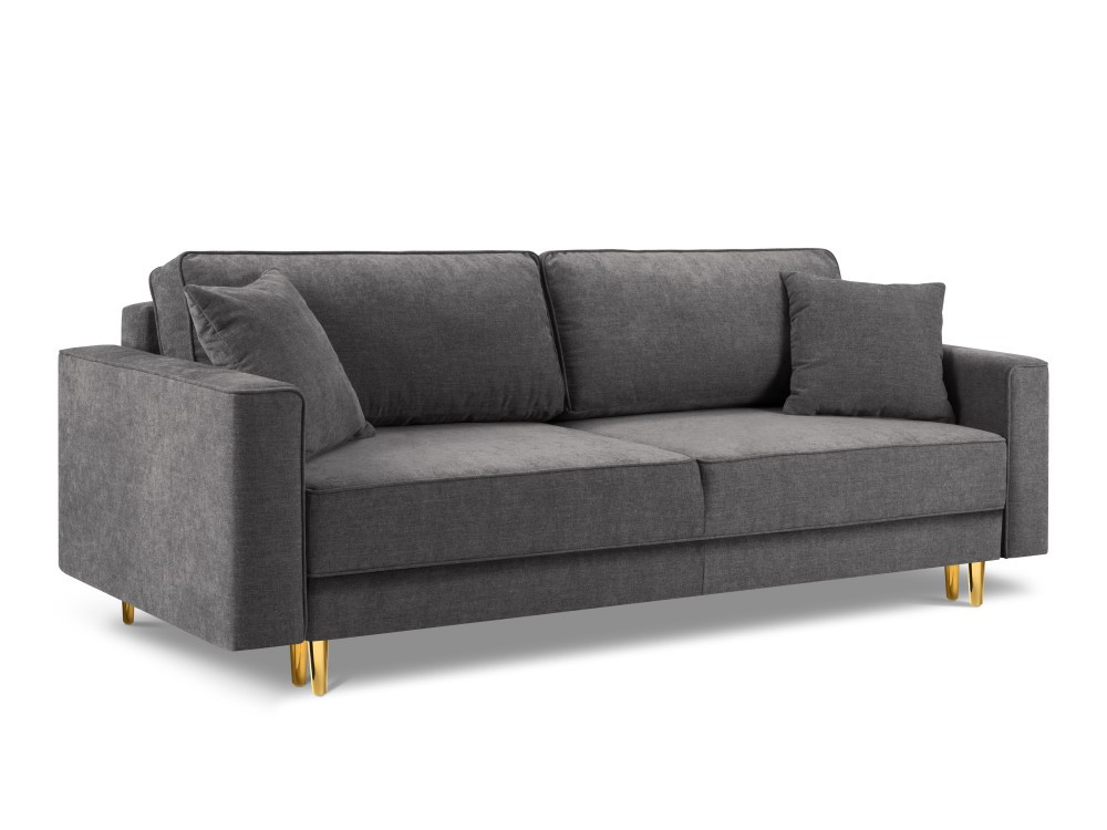 Poze Canapea tapitata Fano 3 locuri picioare gold – L233 x l102 x h89 cm