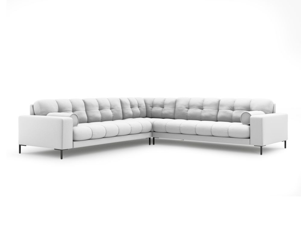 Poze Coltar 6 locuri Bali tapitat/picioare negre – L256 x l256 x h75
