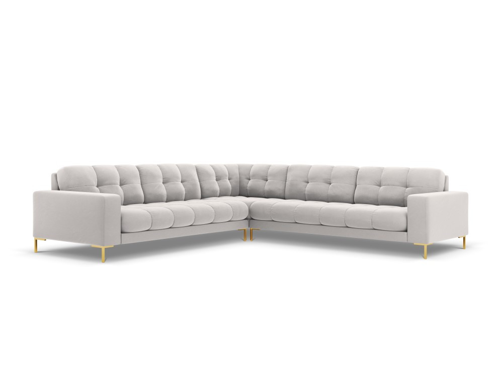 Poze Coltar 6 locuri Bali velvet/picioare gold – L256 x l256 x h75