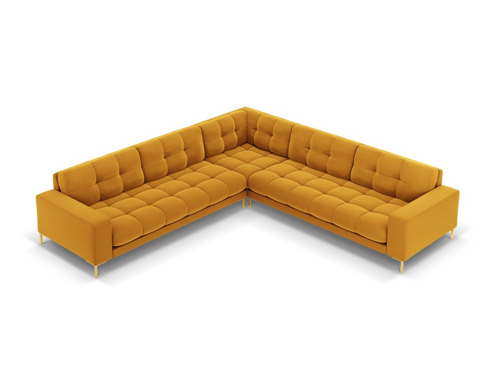 Poze Coltar 6 locuri Bali velvet/picioare gold – L256 x l256 x h75