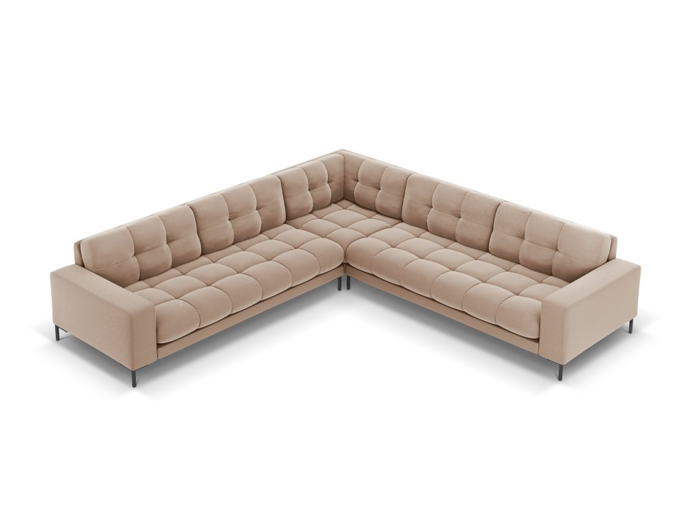 Poze Coltar 6 locuri Bali velvet/picioare negre – L256 x l256 x h75
