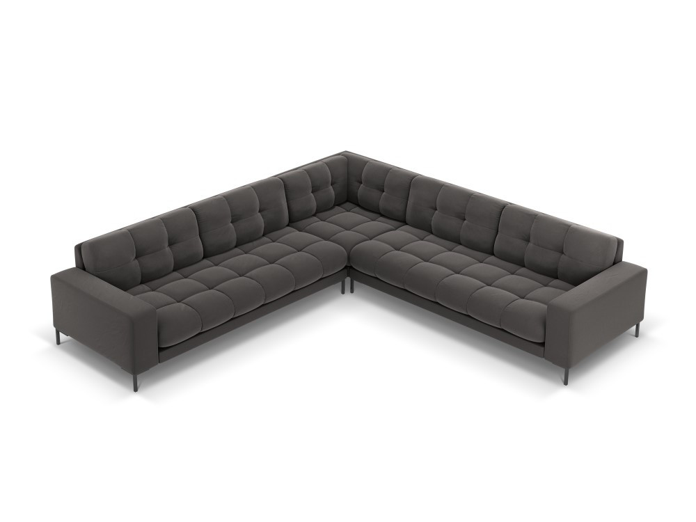 Poze Coltar 6 locuri Bali velvet/picioare negre – L256 x l256 x h75