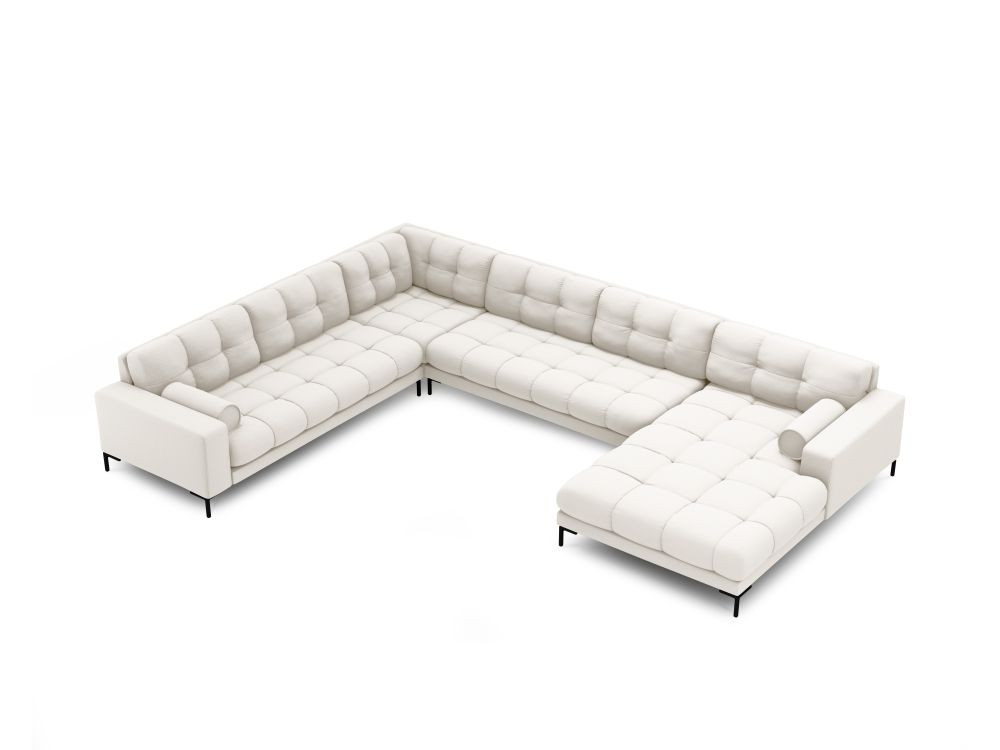 Poze Coltar 7 locuri Bali U tapitat/picioare negre – L327 x l256 x h75