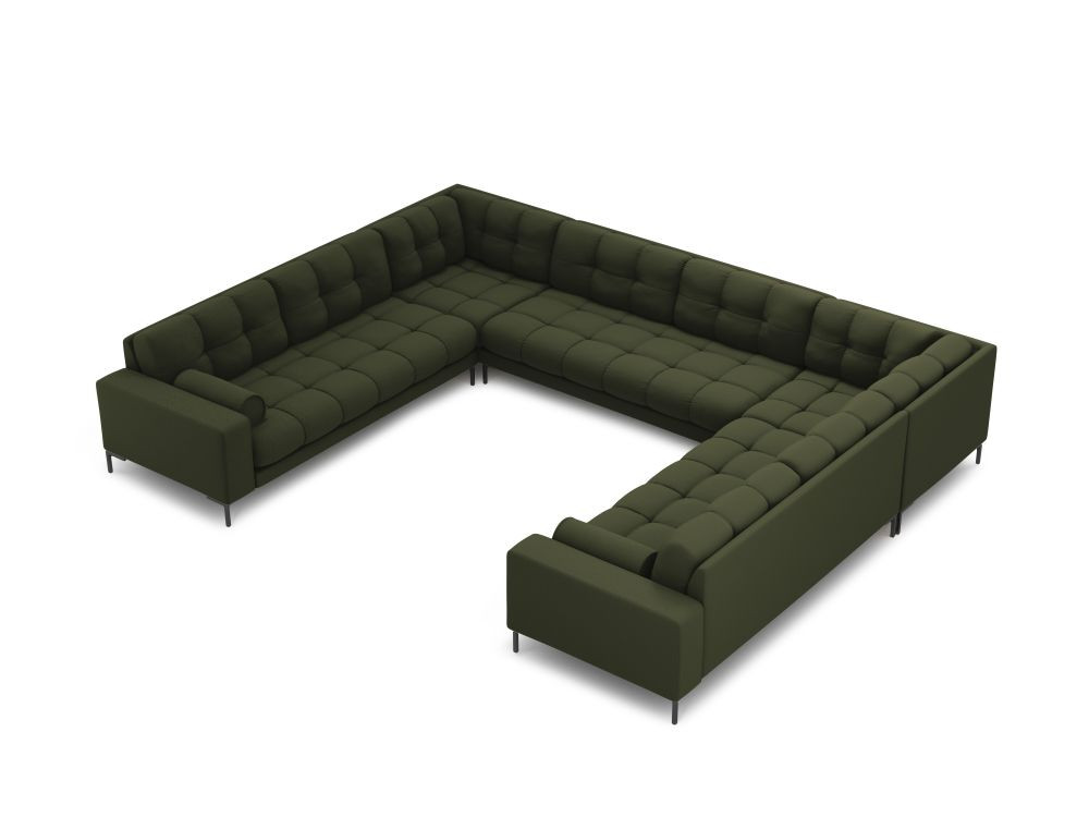 Poze Coltar 9 locuri Bali tapitat/picioare negre – L327 x l256 x h75
